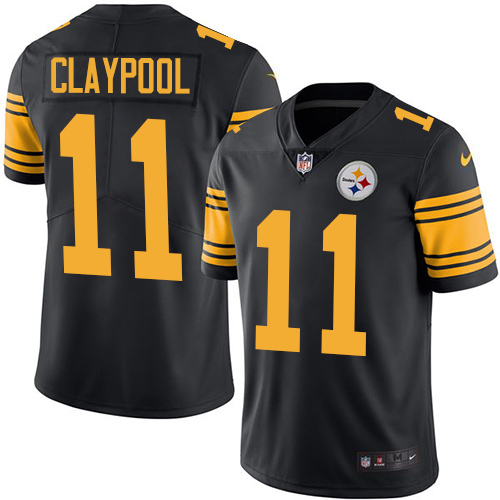 Pittsburgh Steelers #11 Chase Claypool Black Men Stitched NFL Limited Rush Jersey